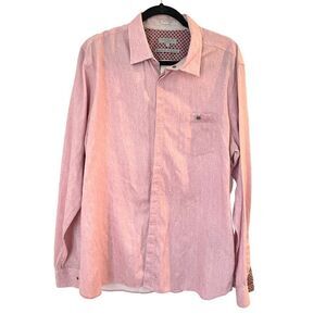Ted baker London button down mens pink coral button up dress shirt 2xl